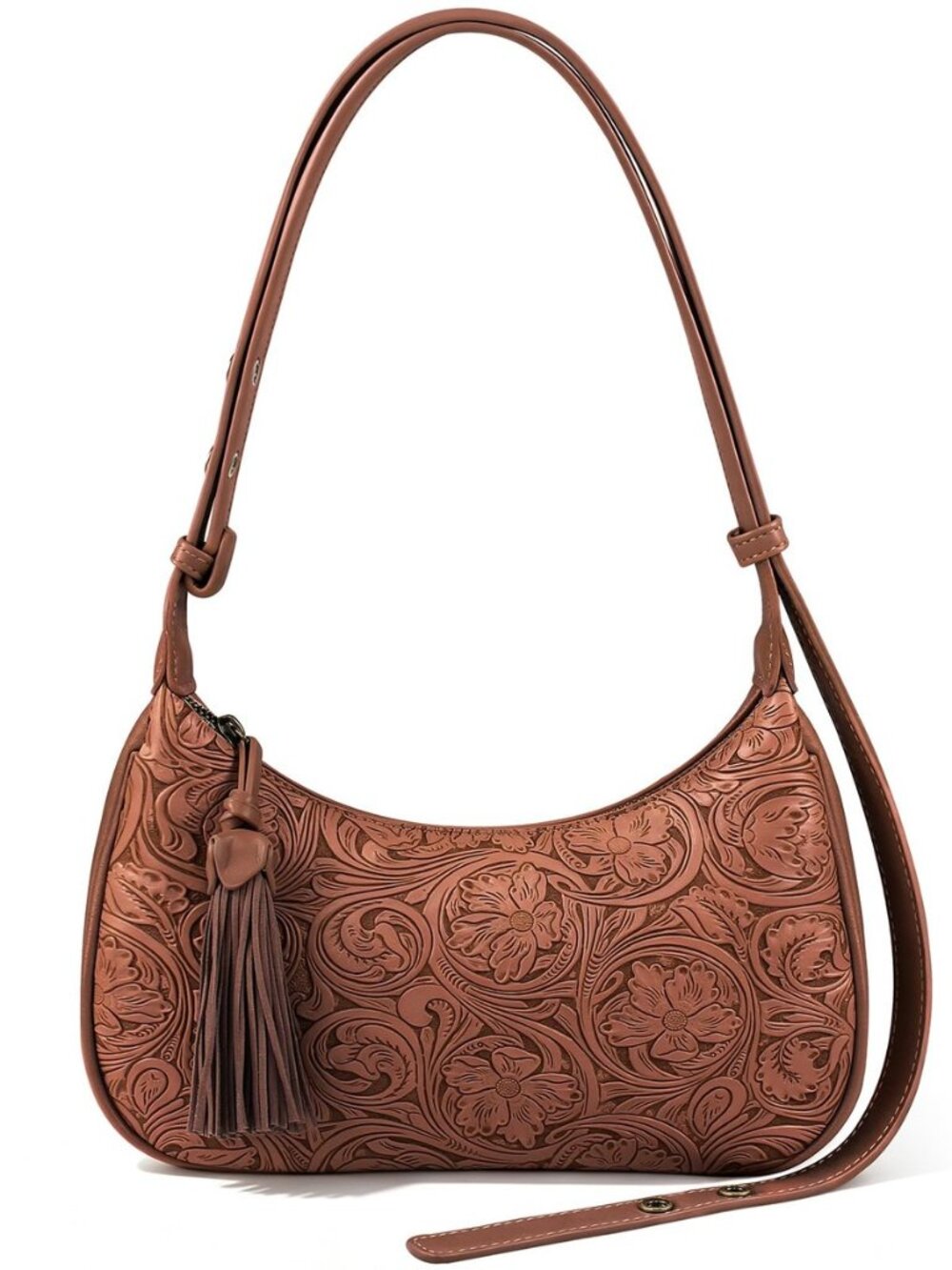 Shoulder Bag for Women Retro Hobo Handbags, Vintage Floral Embossed Vegan